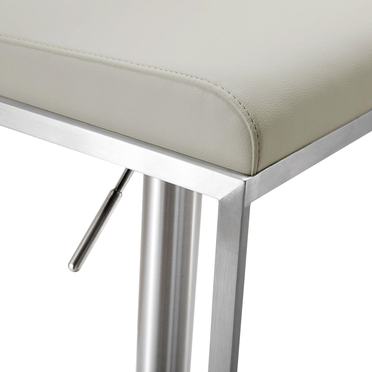 Amalfi Light Grey Performance Vegan Leather Stool by TOV Furniture – photo 6 of 11
