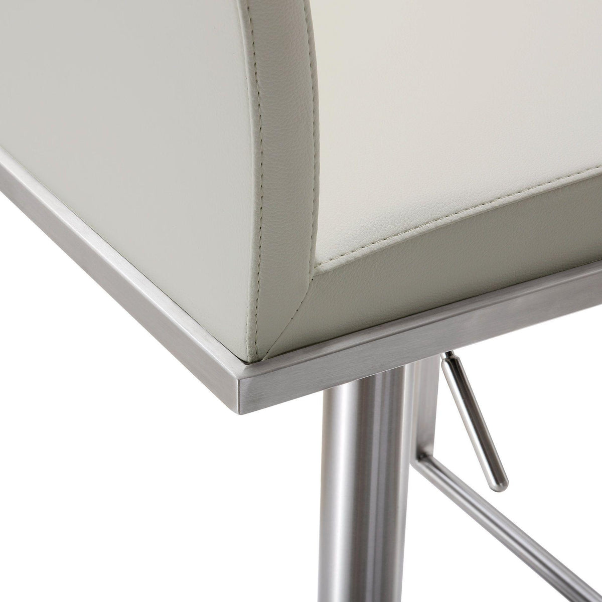 Amalfi Light Grey Performance Vegan Leather Stool by TOV Furniture – photo 7 of 11
