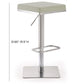 Bari Performance Vegan Leather Adjustable Stool by TOV K3620