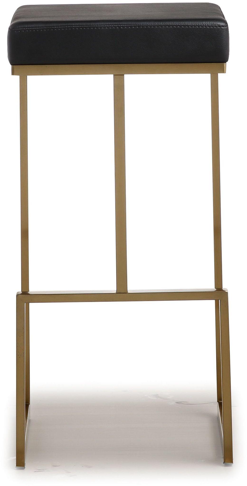 Ferrara Black Performance Vegan Leather and Gold Steel Barstool - Set of 2 by TOV Furniture – photo 5 of 9