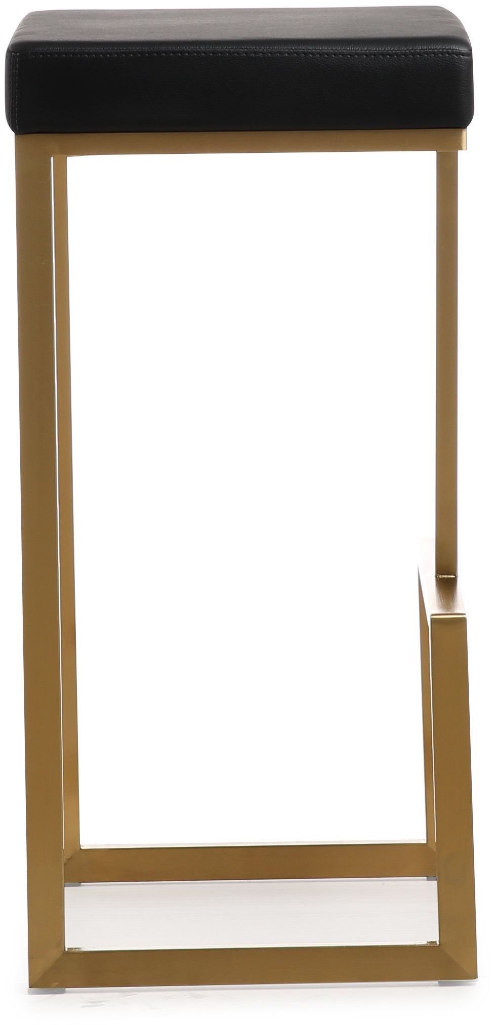 Ferrara Black Performance Vegan Leather and Gold Steel Barstool - Set of 2 Black - ON FINAL SALE by Tov Furniture