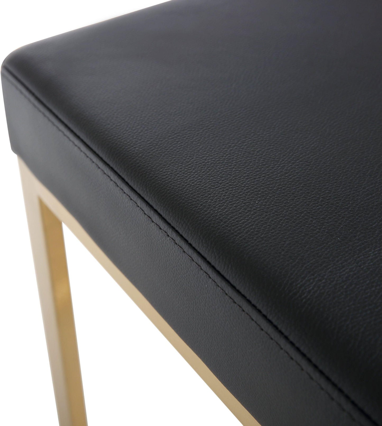 Ferrara Black Performance Vegan Leather and Gold Steel Barstool - Set of 2 Black - ON FINAL SALE by Tov Furniture