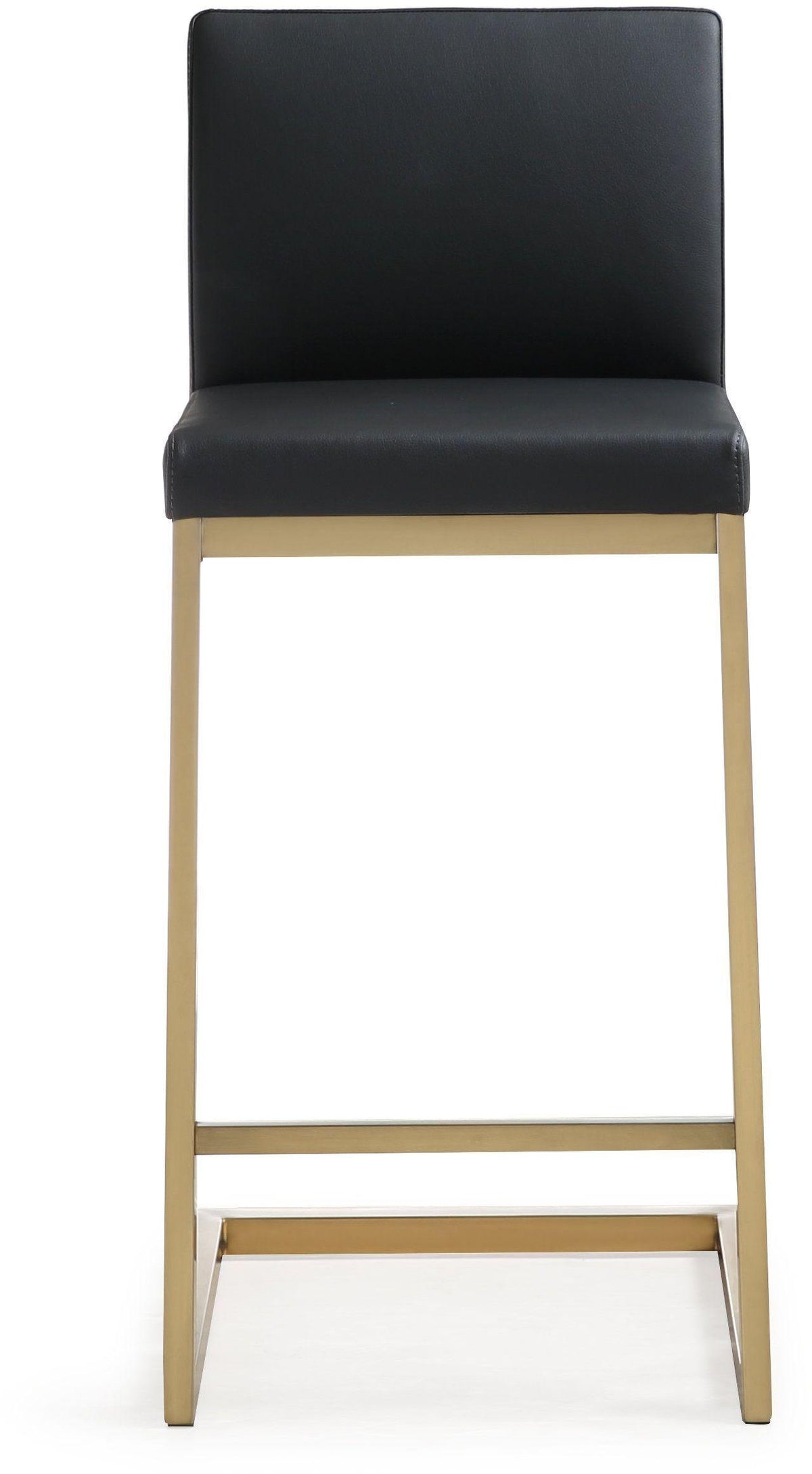 Parma Performance Vegan Leather and Gold Stainless Steel Counter Stool - Set of 2 in Black by TOV Furniture – photo 5 of 11