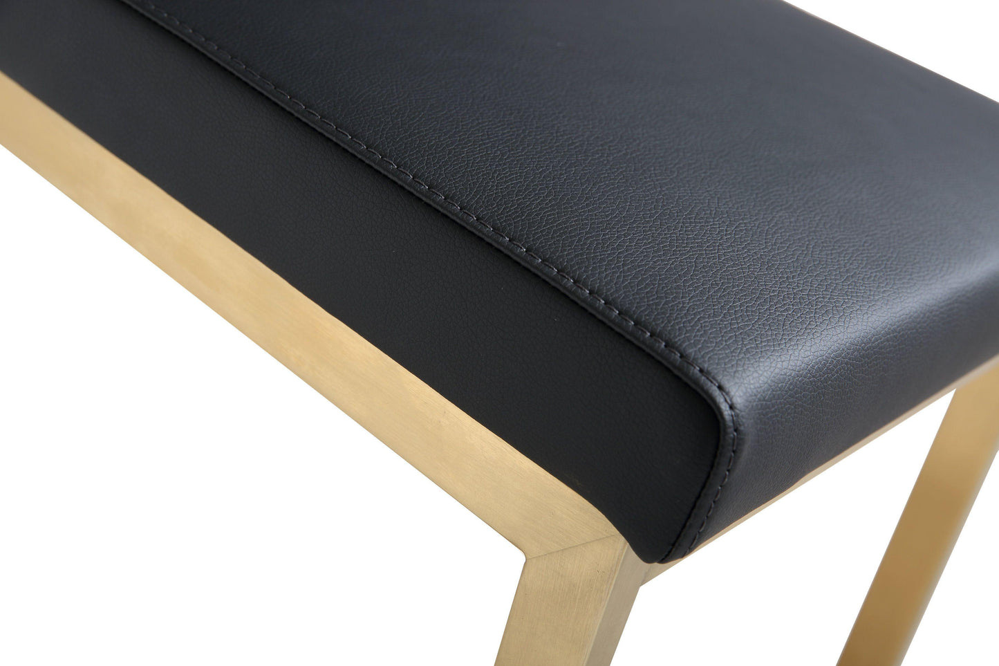 Parma Performance Vegan Leather and Gold Stainless Steel Counter Stool - Set of 2 Black - ON FINAL SALE by Tov Furniture