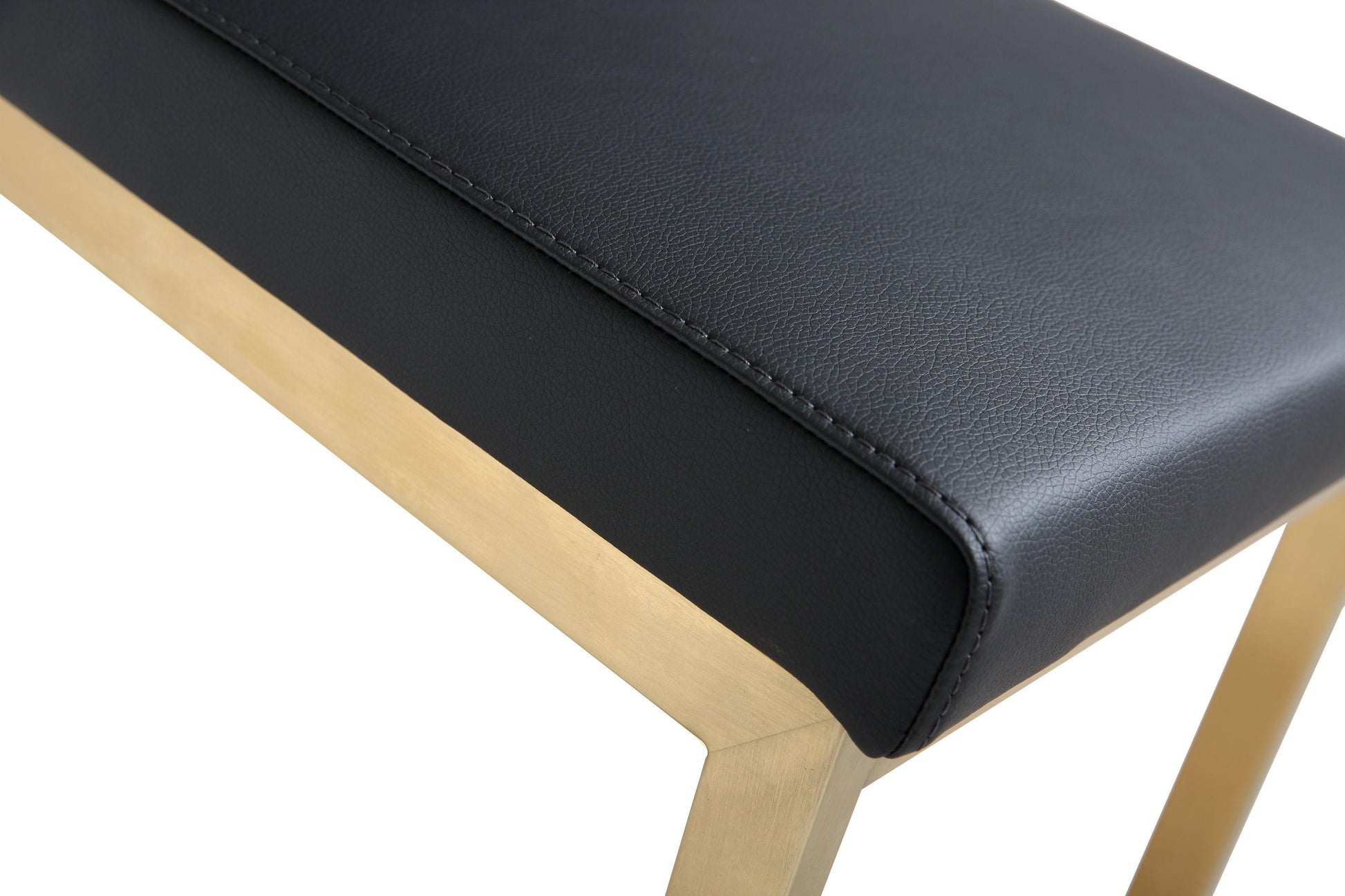 Parma Performance Vegan Leather and Gold Stainless Steel Counter Stool - Set of 2 Black - ON FINAL SALE by Tov Furniture