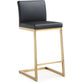 Parma Performance Vegan Leather And Gold Stainless Steel Counter Stool Set Of 2 by TOV K3666