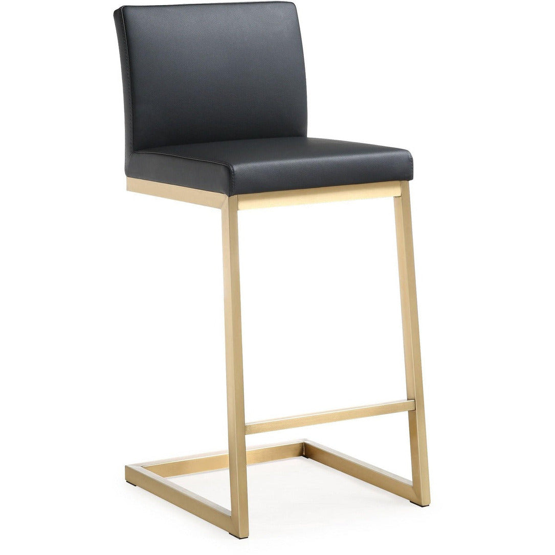 Parma Performance Vegan Leather And Gold Stainless Steel Counter Stool Set Of 2 by TOV K3666