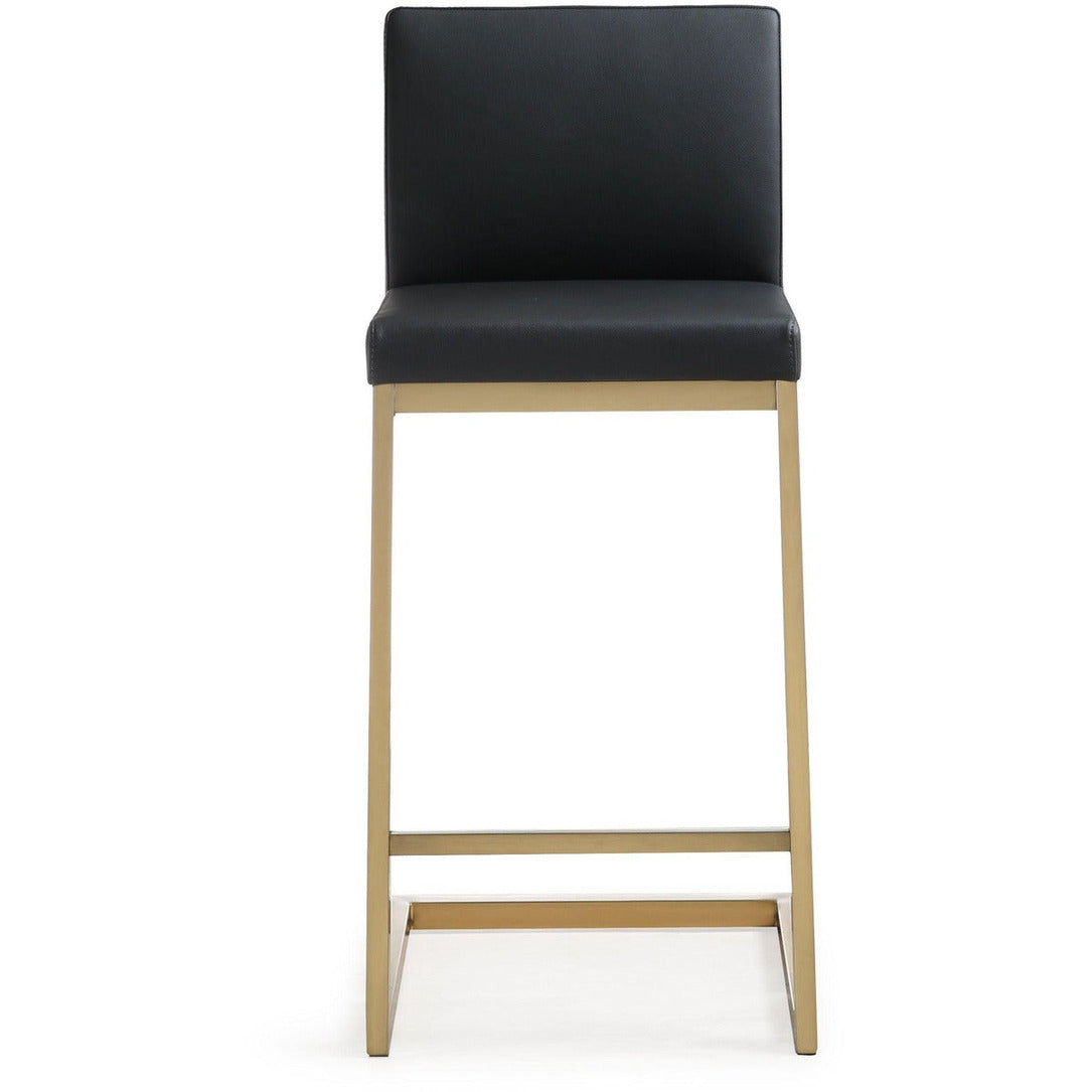 Parma Performance Vegan Leather And Gold Stainless Steel Counter Stool Set Of 2 by TOV K3665