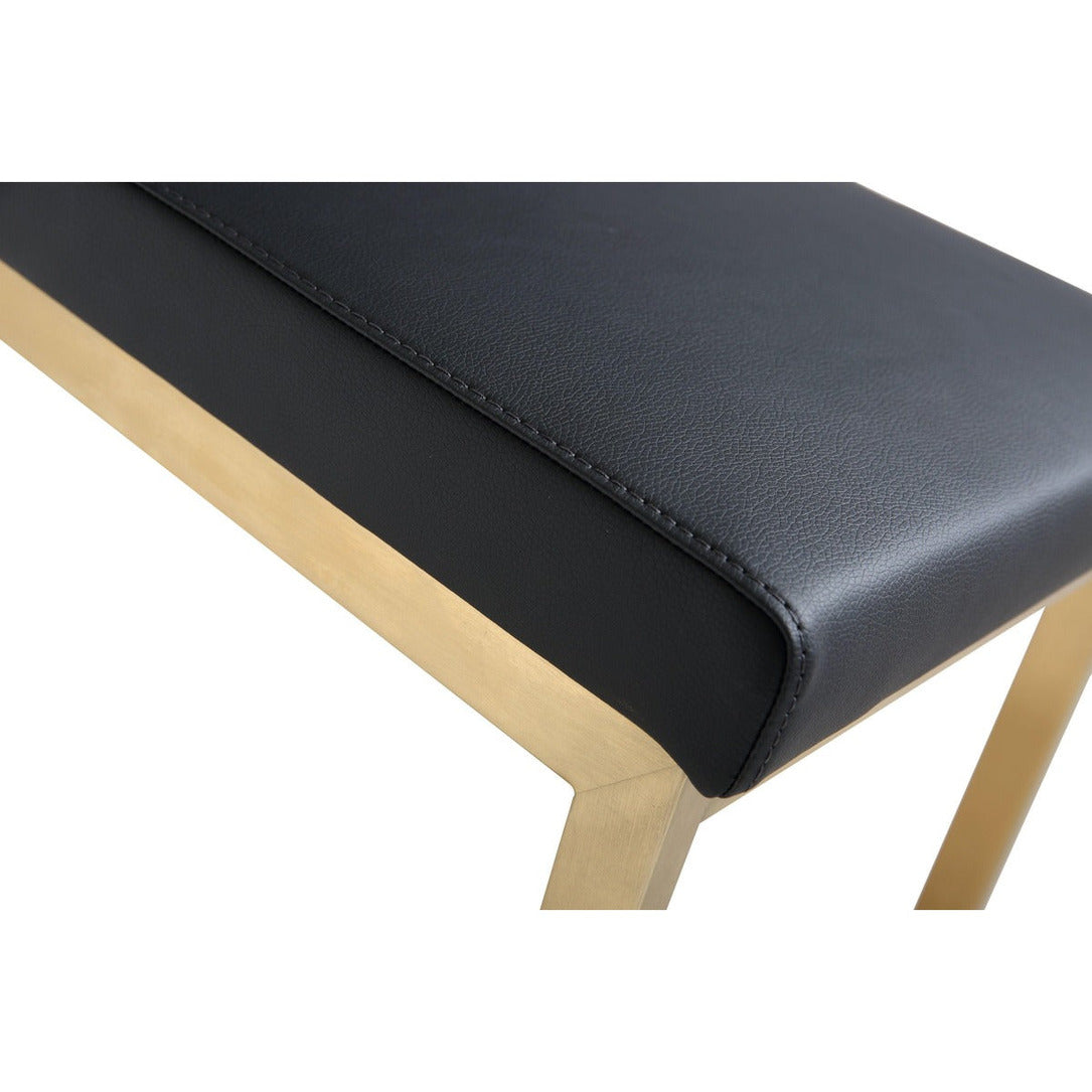 Parma Performance Vegan Leather And Gold Stainless Steel Counter Stool Set Of 2 by TOV K3665