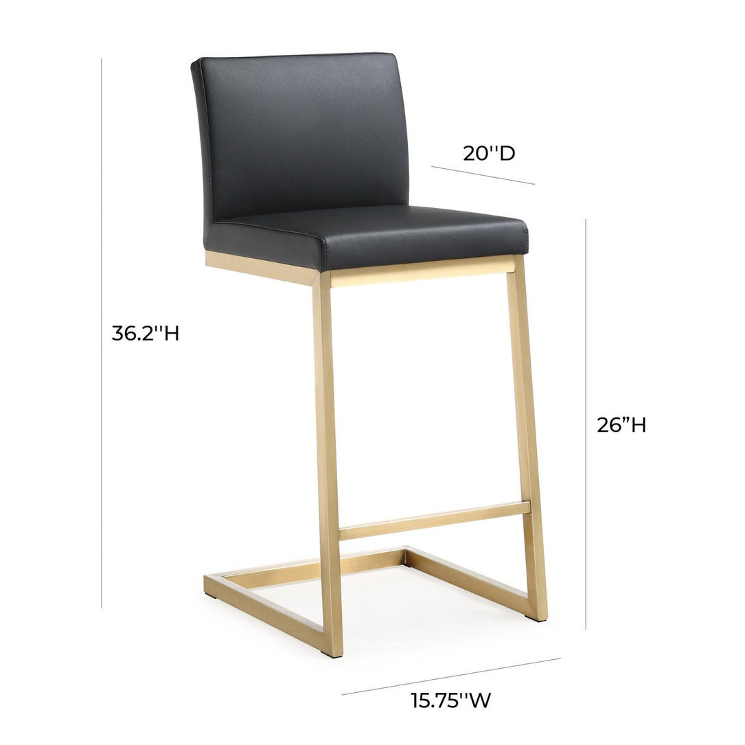 Parma Performance Vegan Leather And Gold Stainless Steel Counter Stool Set Of 2 by TOV K3665
