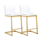 Parma Performance Vegan Leather And Gold Stainless Steel Counter Stool Set Of 2 by TOV K3666