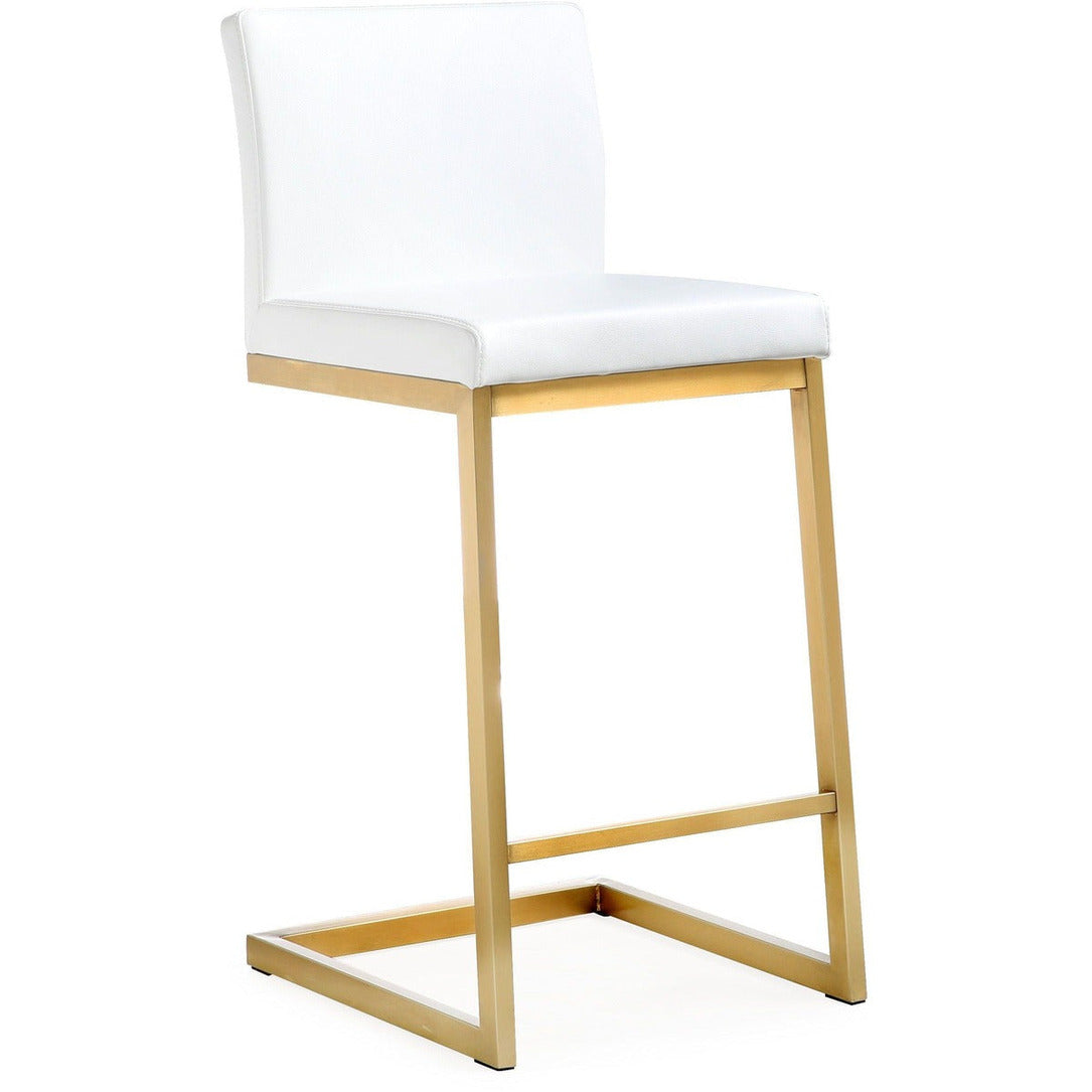 Parma Performance Vegan Leather And Gold Stainless Steel Counter Stool Set Of 2 by TOV K3666