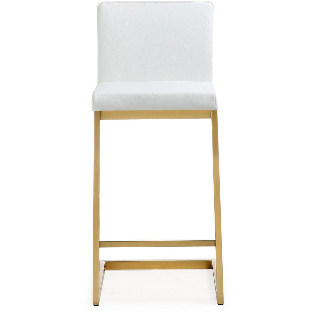 Parma Performance Vegan Leather And Gold Stainless Steel Counter Stool Set Of 2 by TOV K3665