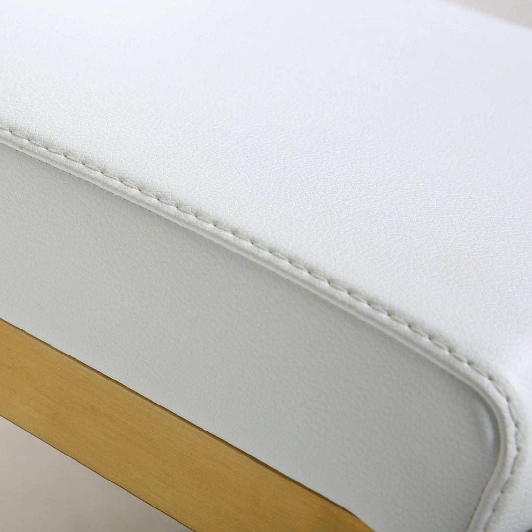 Parma Performance Vegan Leather And Gold Stainless Steel Counter Stool Set Of 2 by TOV K3666