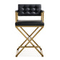 Director Performance Vegan Leather Stool With Gold Base by TOV K3669
