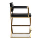 Director Performance Vegan Leather Stool With Gold Base by TOV K3670