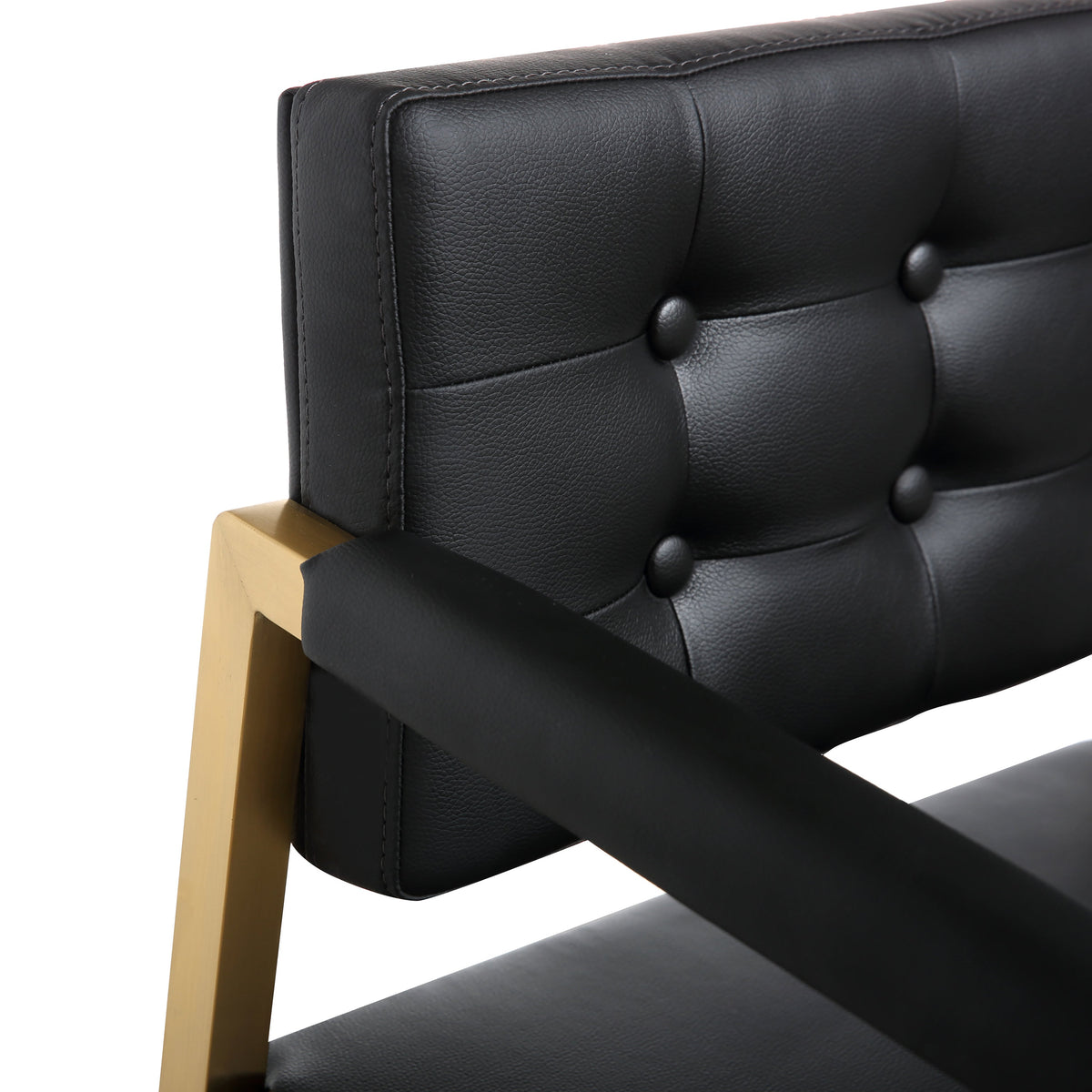 Director Black Performance Vegan Leather and Gold Steel Counter Stool by TOV Furniture – photo 6 of 9