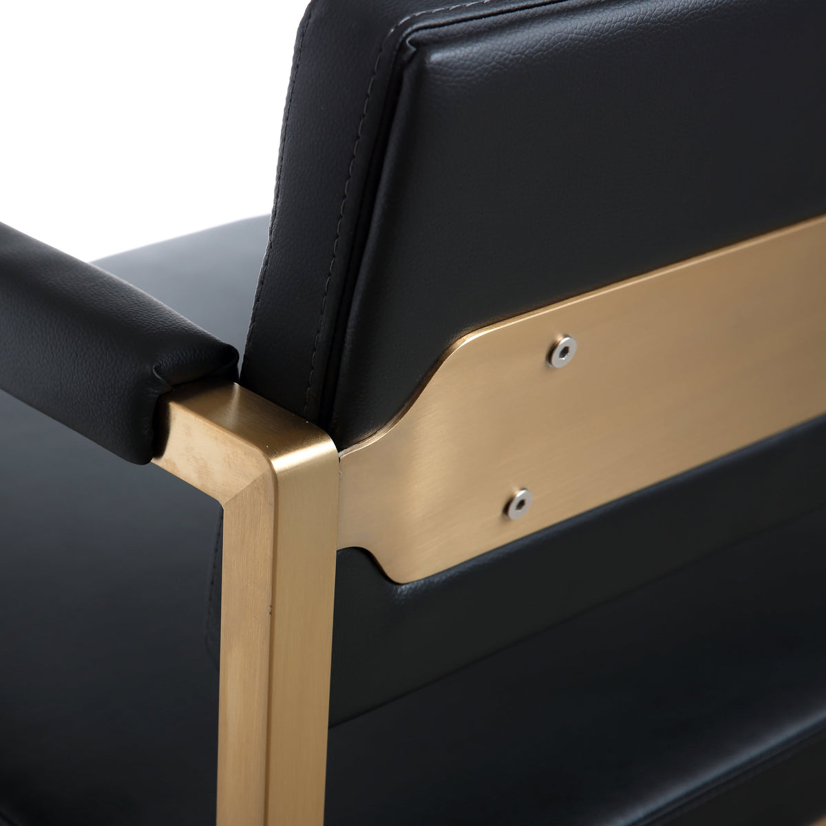 Director Black Performance Vegan Leather and Gold Steel Counter Stool by TOV Furniture – photo 7 of 9