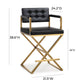 Director Performance Vegan Leather Stool With Gold Base by TOV K3670