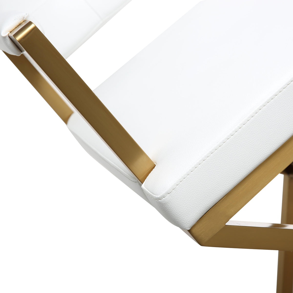 Director White Performance Vegan Leather and Gold Steel Counter Stool by TOV Furniture – photo 6 of 10
