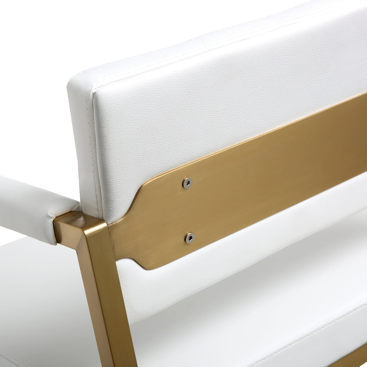 Director White Performance Vegan Leather and Gold Steel Counter Stool by TOV Furniture – photo 7 of 10