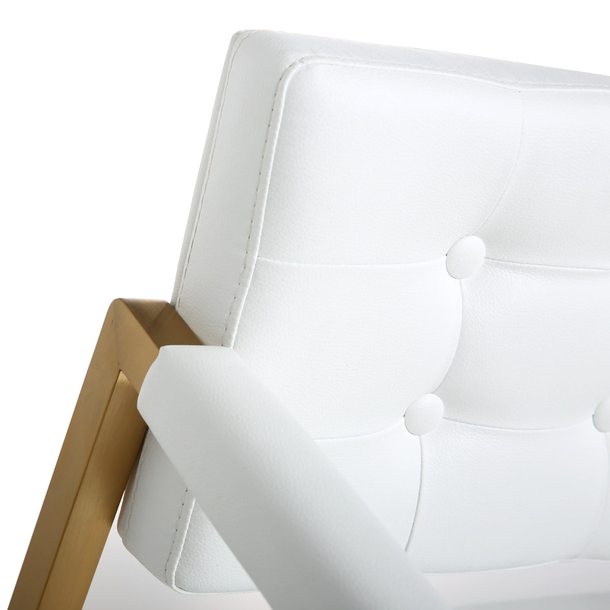 Director White Performance Vegan Leather and Gold Steel Counter Stool by TOV Furniture – photo 8 of 10