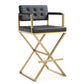 Director Performance Vegan Leather Stool With Gold Base by TOV K3667