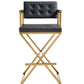 Director Performance Vegan Leather Stool With Gold Base by TOV K3670