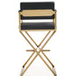 Director Performance Vegan Leather Stool With Gold Base by TOV K3667