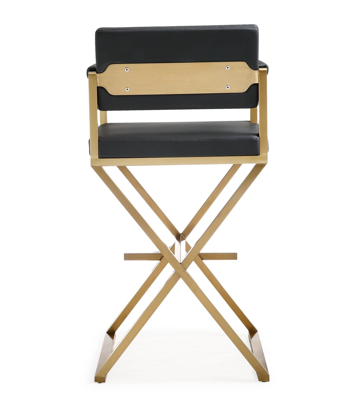Director Performance Vegan Leather Stool With Gold Base by TOV K3668