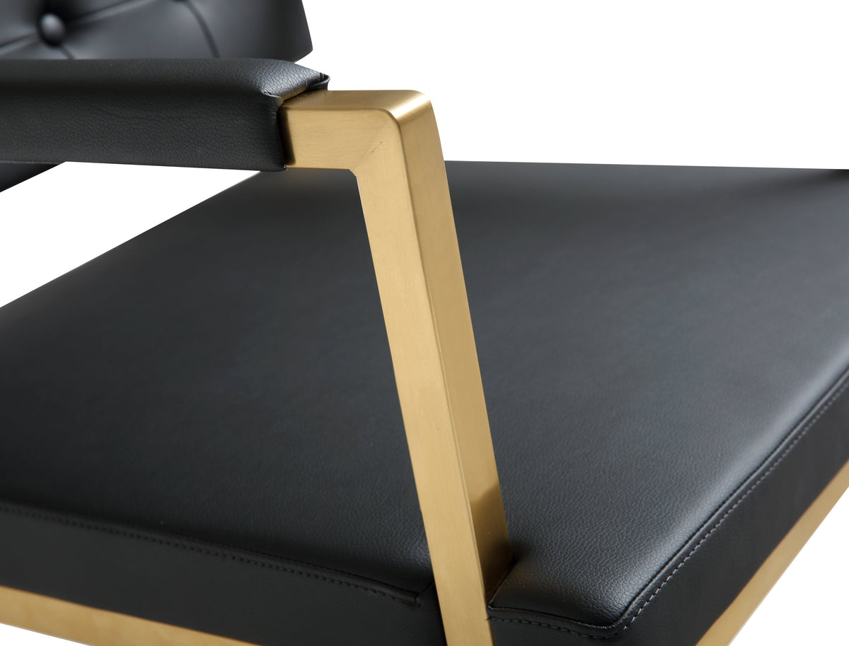 Director Black Performance Vegan Leather and Gold Steel Barstool by TOV Furniture – photo 6 of 9