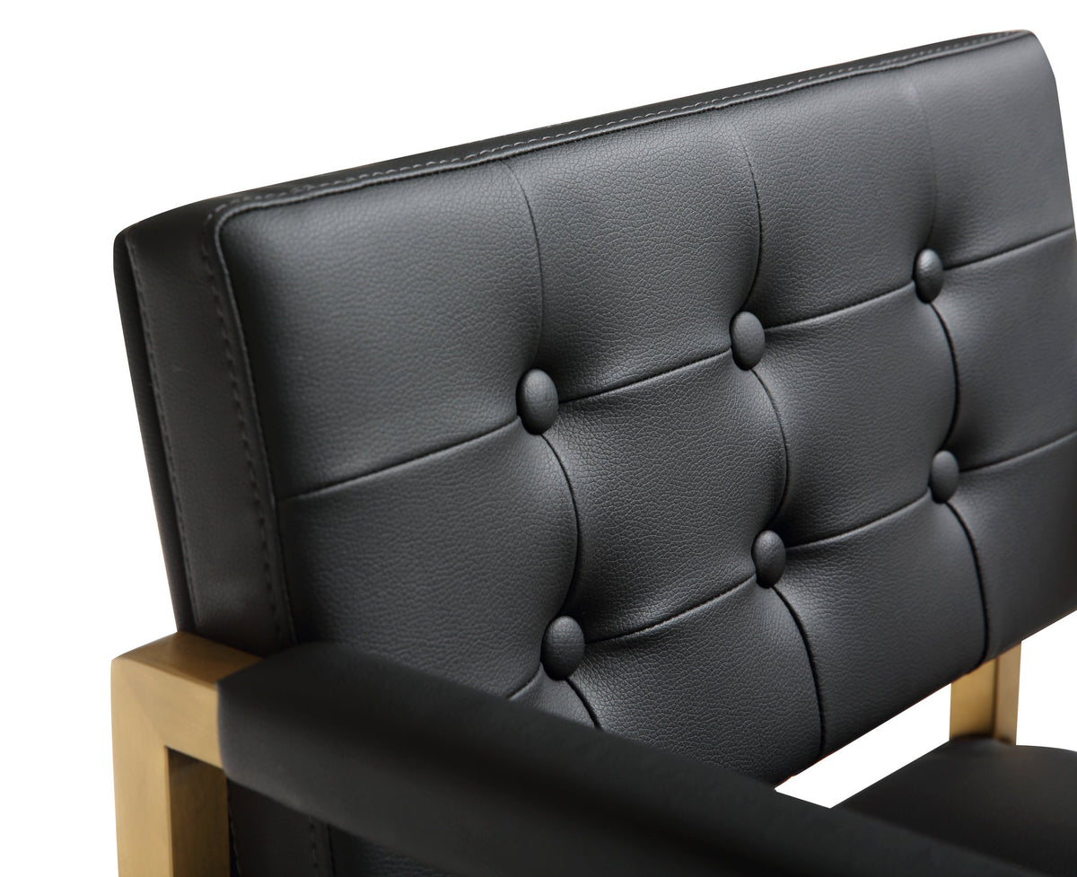 Director Black Performance Vegan Leather and Gold Steel Barstool by TOV Furniture – photo 7 of 9
