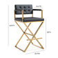 Director Performance Vegan Leather Stool With Gold Base by TOV K3667