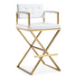 Director Performance Vegan Leather Stool With Gold Base by TOV K3668