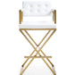 Director Performance Vegan Leather Stool With Gold Base by TOV K3667