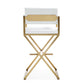 Director Performance Vegan Leather Stool With Gold Base by TOV K3669