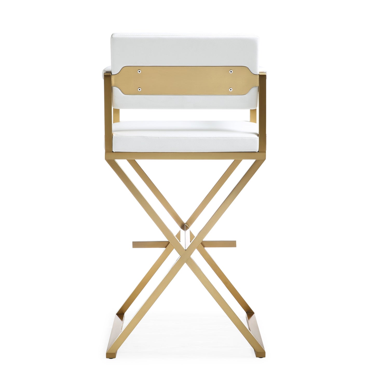 Director Performance Vegan Leather Stool With Gold Base by TOV K3669