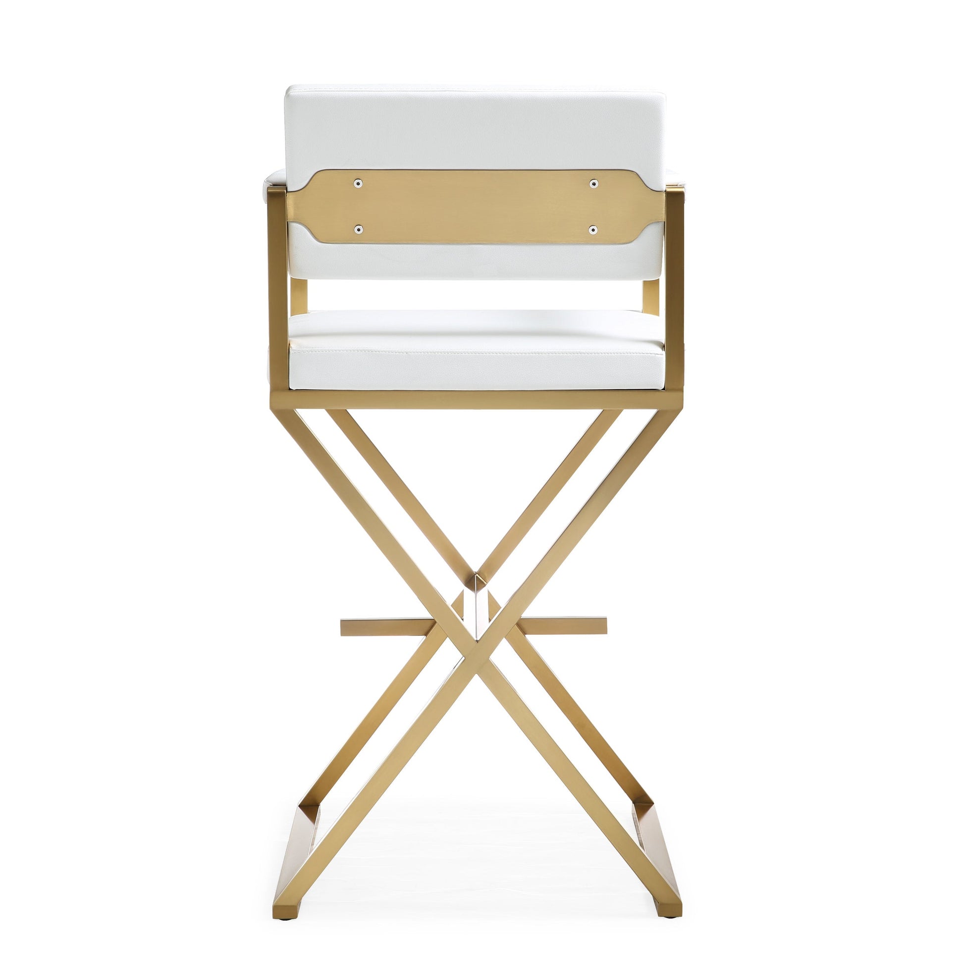 Director Performance Vegan Leather Stool With Gold Base by TOV K3667