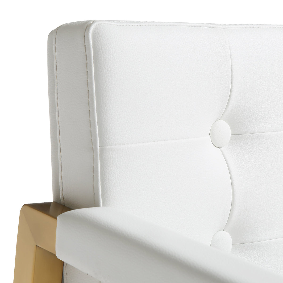 Director White Performance Vegan Leather and Gold Steel Barstool by TOV Furniture – photo 6 of 9