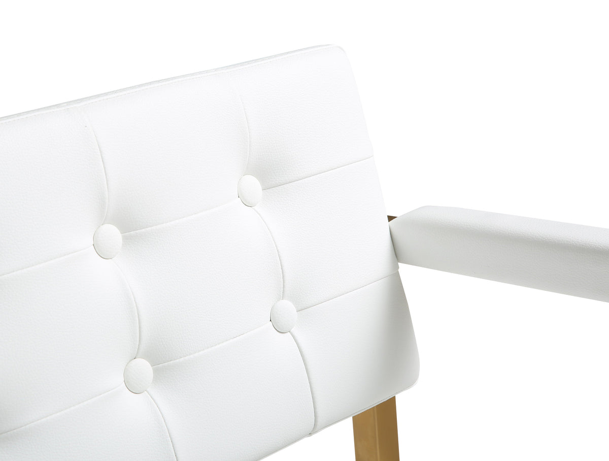 Director White Performance Vegan Leather and Gold Steel Barstool by TOV Furniture – photo 7 of 9