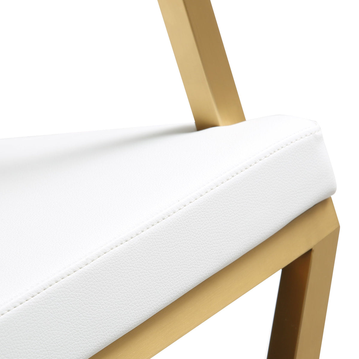 Director White Performance Vegan Leather and Gold Steel Barstool by TOV Furniture – photo 8 of 9