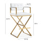 Director Performance Vegan Leather Stool With Gold Base by TOV K3668