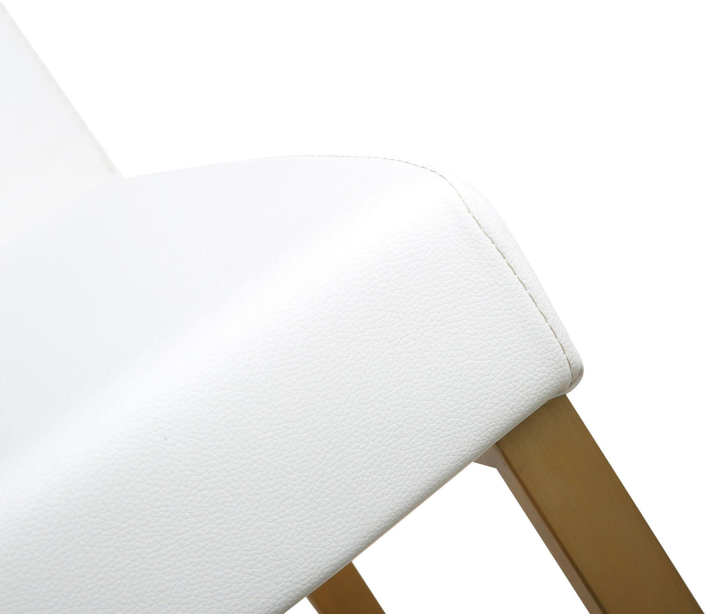 Denmark Performance Vegan Leather Stool with Gold Base - Set of 2 White Counter Height by Tov Furniture