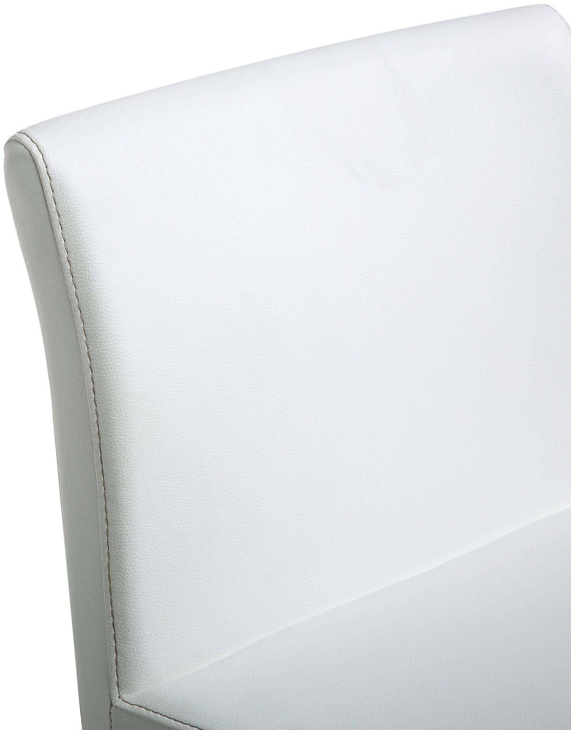 Denmark Performance Vegan Leather Stool with Gold Base - Set of 2 White Counter Height by Tov Furniture