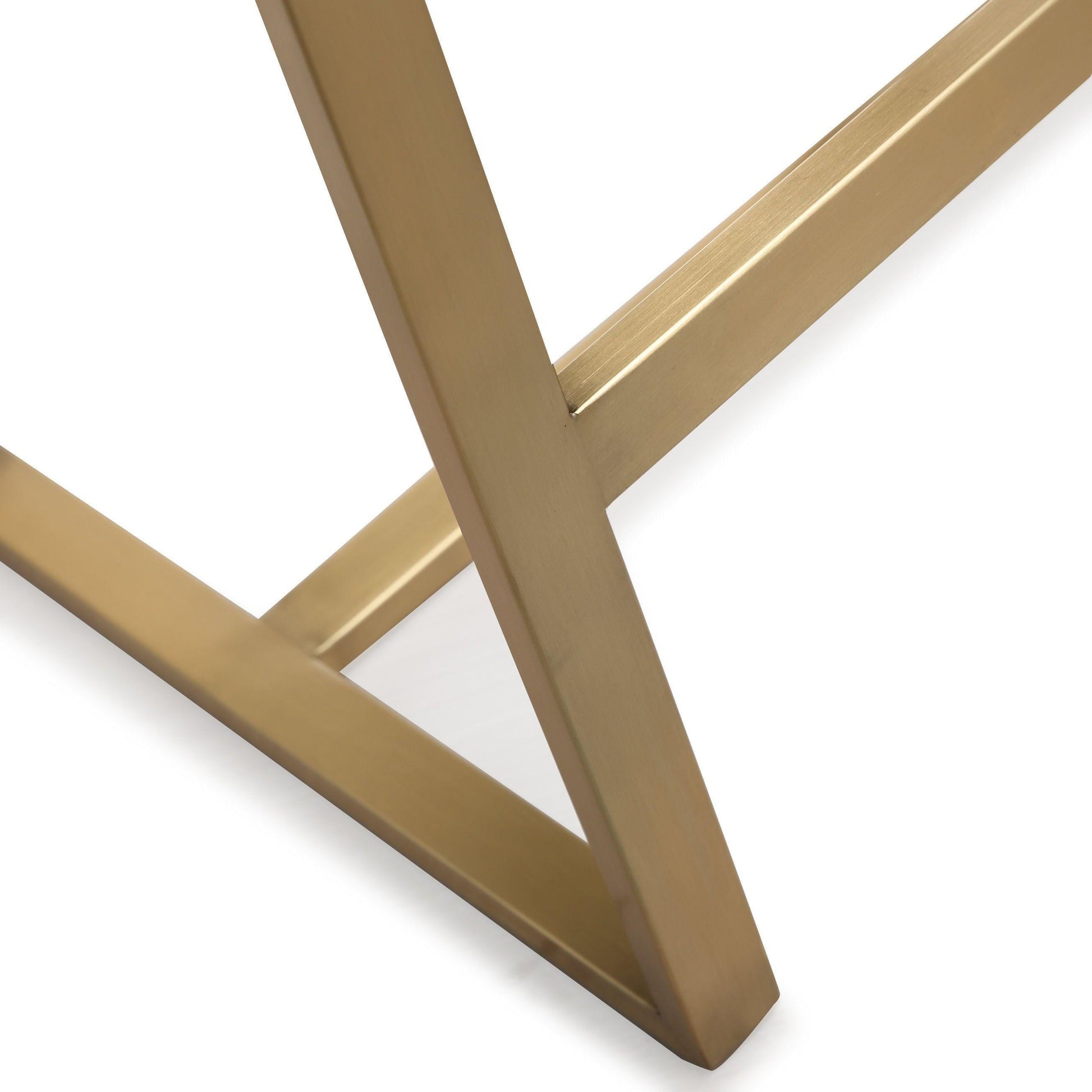 Denmark Performance Vegan Leather Stool with Gold Base - Set of 2 White Counter Height by Tov Furniture