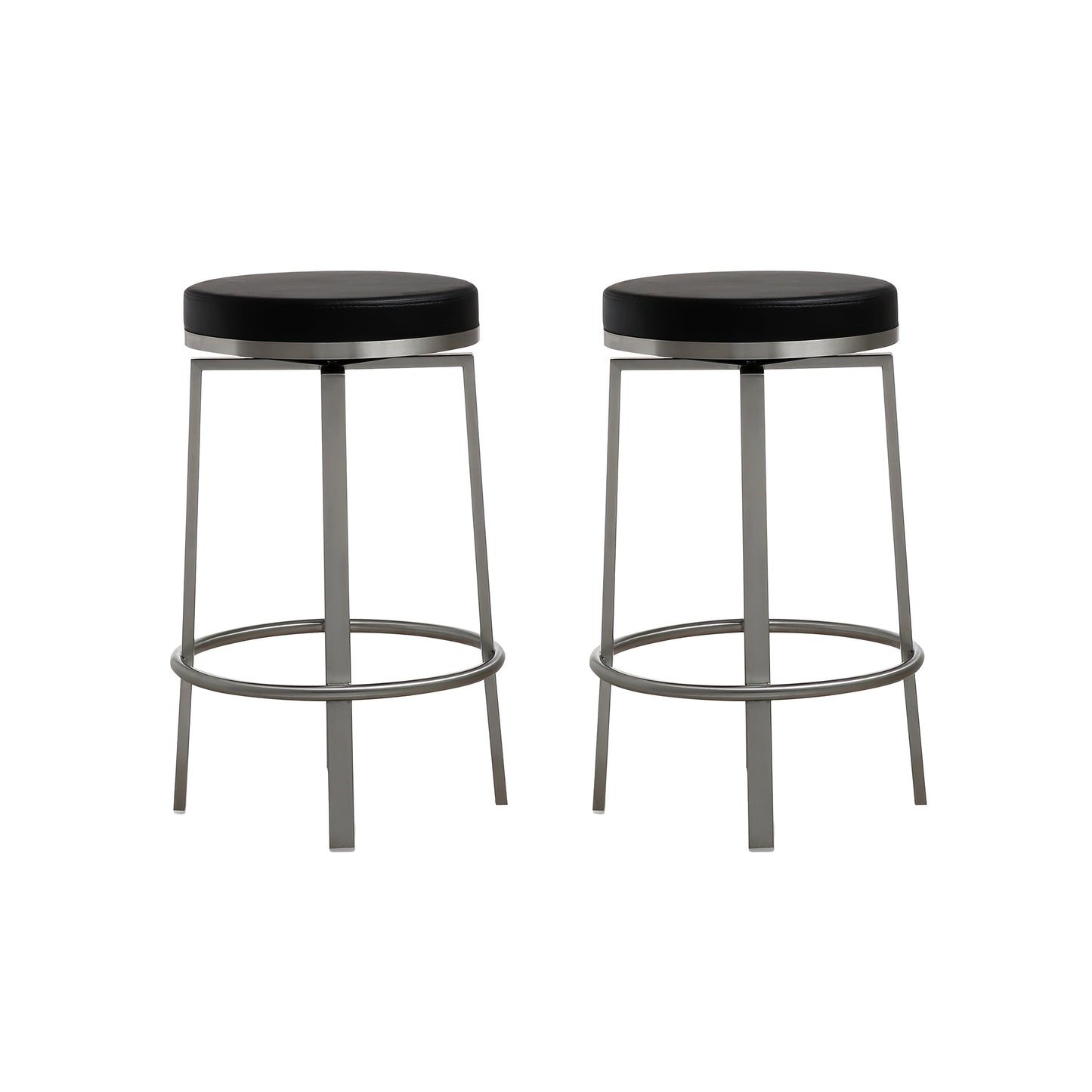 Pratt Performance Vegan Leather Swivel Counter Stool Set Of 2 by TOV K3676