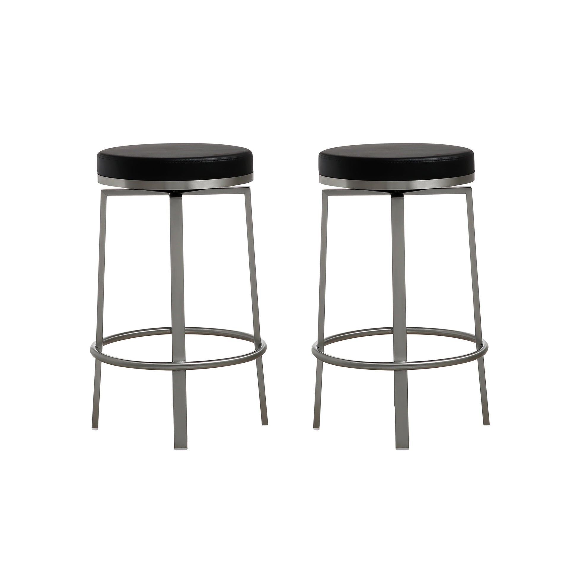 Pratt Performance Vegan Leather Swivel Counter Stool Set Of 2 by TOV K3676