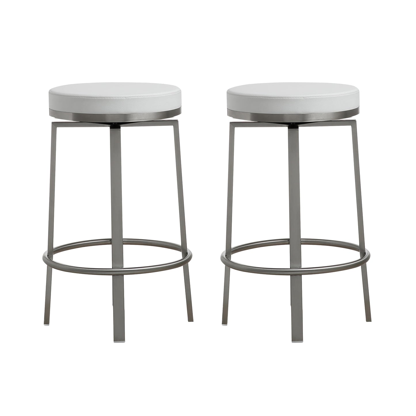 Pratt Performance Vegan Leather Swivel Counter Stool Set Of 2 by TOV K3676