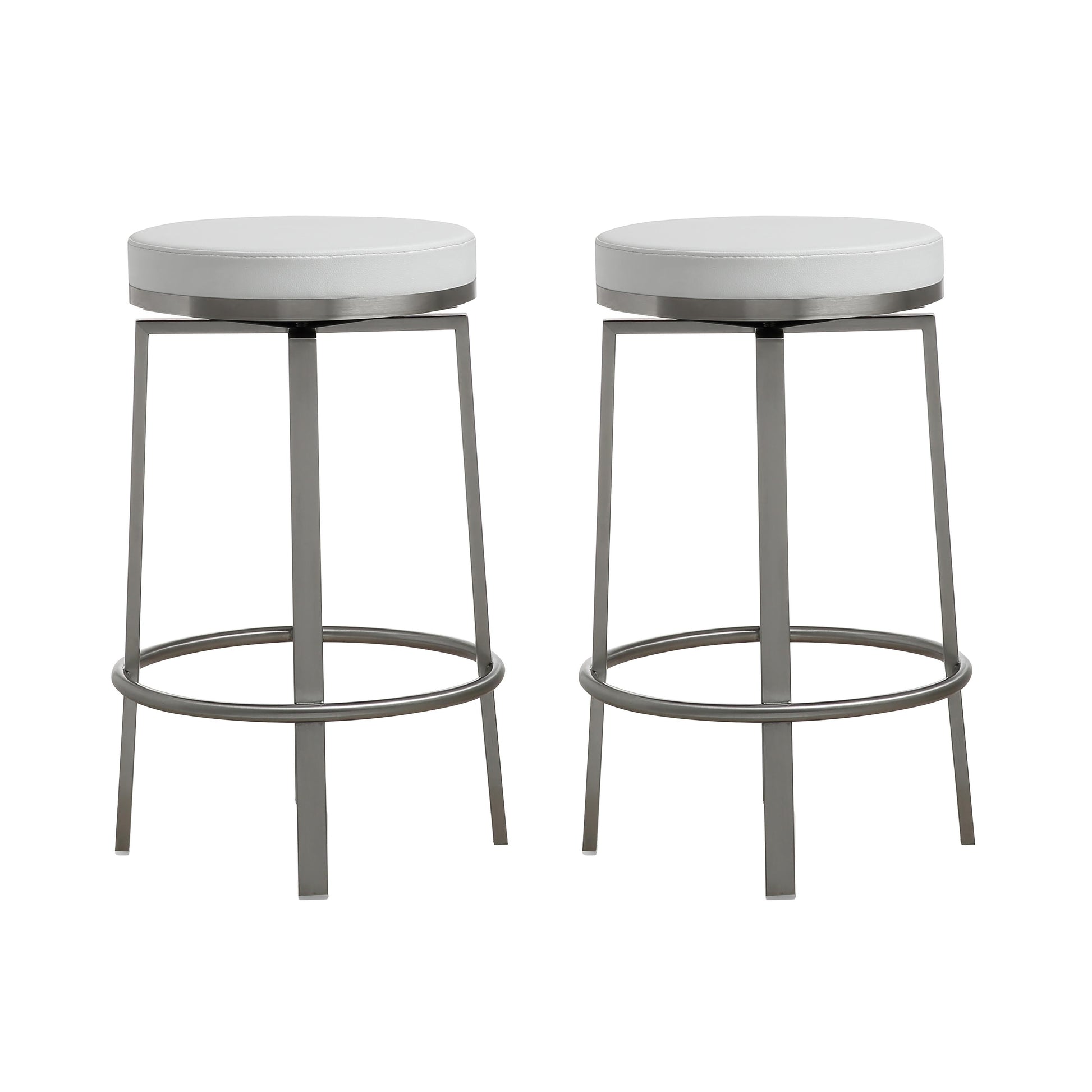 Pratt Performance Vegan Leather Swivel Counter Stool Set Of 2 by TOV K3676