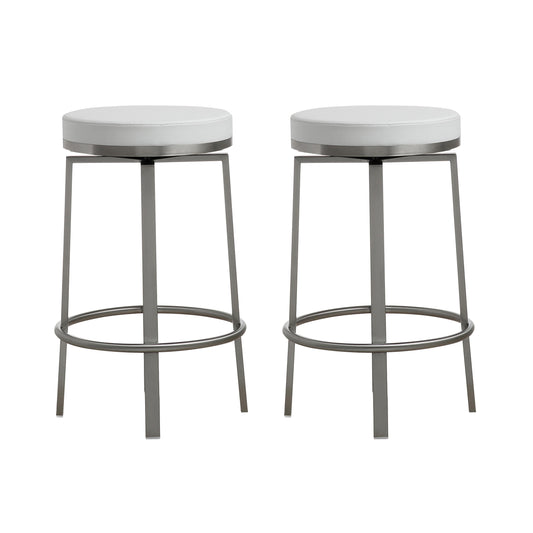 Pratt Performance Vegan Leather Swivel Counter Stool Set Of 2 by TOV K3676